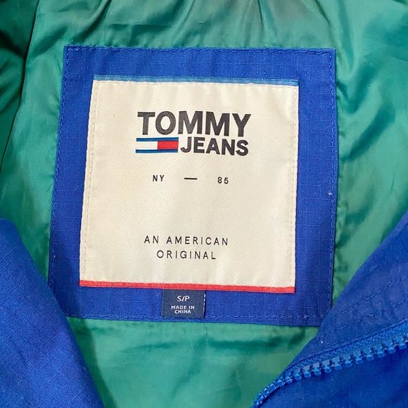 Tommy Jeans Jacket Men’s S Blue Green Yellow Color-Block 1985 Anorak Sports Coat - Picture 10 of 12